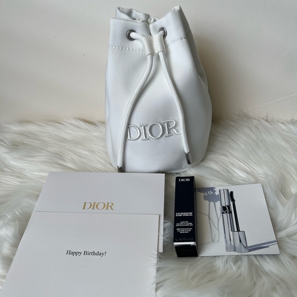 Dior Handbags - Dior cosmetic pouch drawstring in white bundle